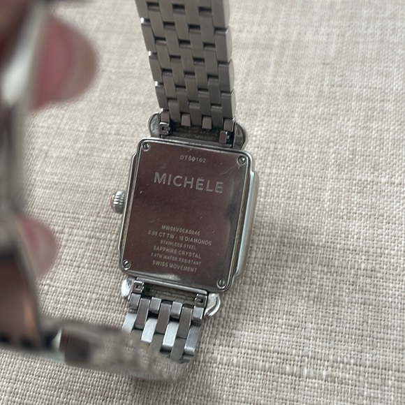 Michele Deco Stainless Watch with Diamond Inset Numerals - Picture 8 of 10